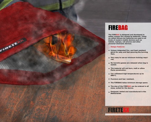 Firebag for FIRE Lithium-ion batteries developed by Firetexx